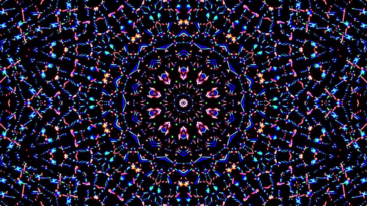hermoso caleidoscopio abstracto que brilla, una luz radiante que regula los movimientos sutiles