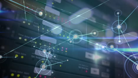 animación de la red de conexiones a través del hardware del servidor informático