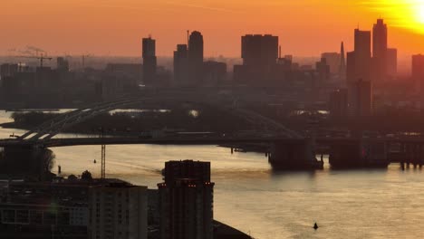 sunset over utrecht, netherlands