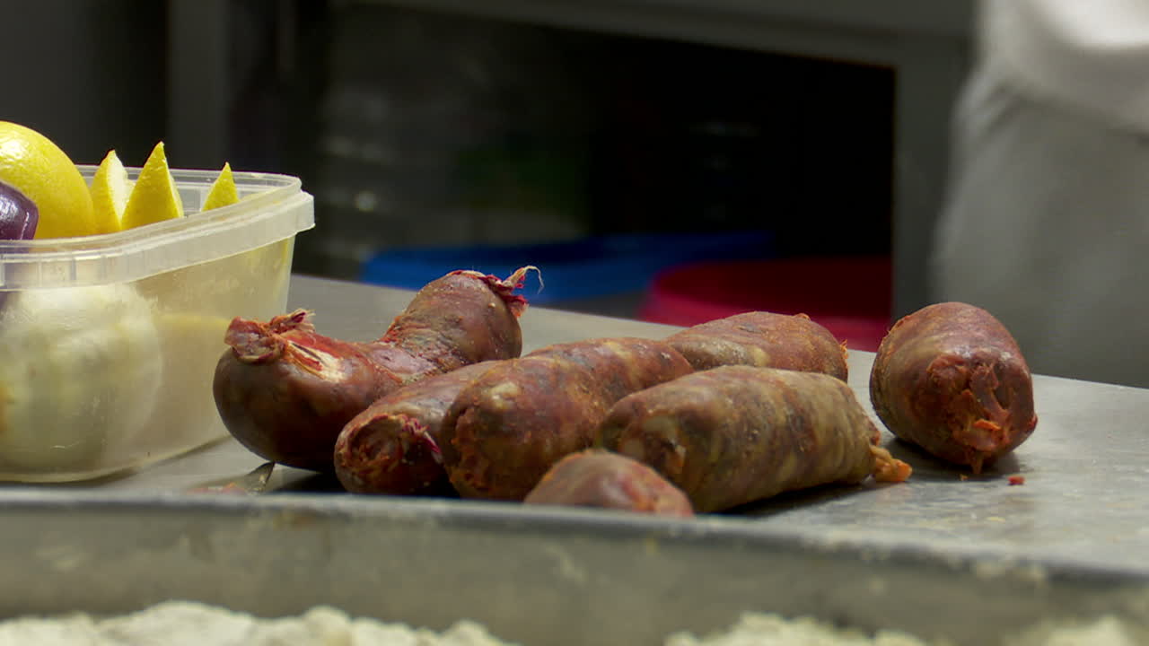 Chef Preparing Beets and Sausage