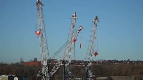 cranes building ships on the river wear in sunderland on a sunny day