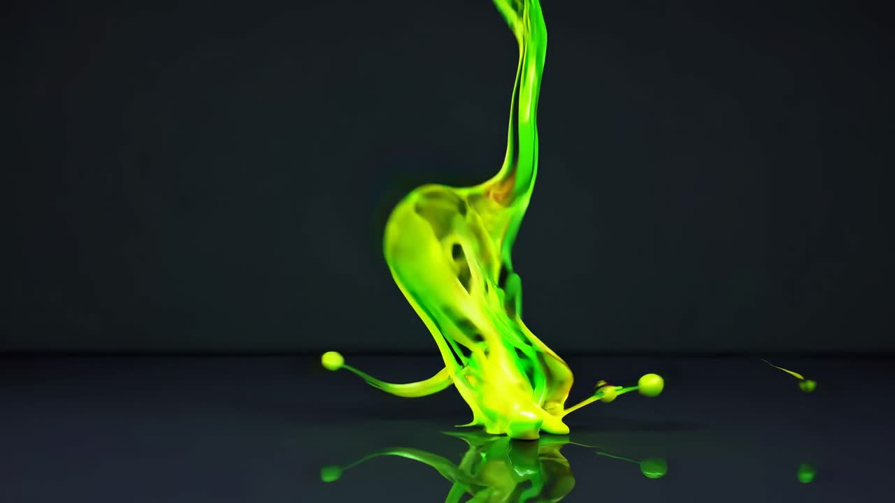 Abstract Green and Yellow Paint Splash