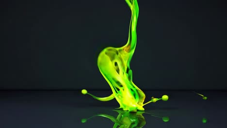 abstract green and yellow paint splash