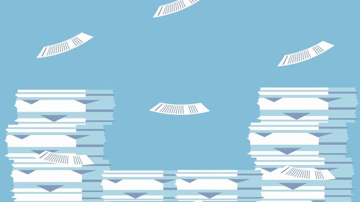 pile documents sheets formats animation