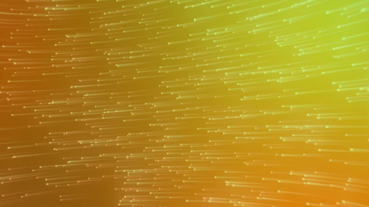 Animation of multiple yellow light trails moving in hypnotic motion background