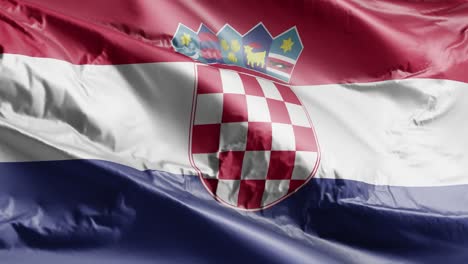 croatia flag waving on the wind loop. croatian banner swaying on the breeze. full filling background. 10 seconds loop.