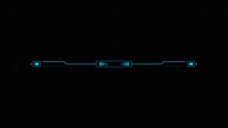 Futuristic Digital Loading Bar Animation on Black Background