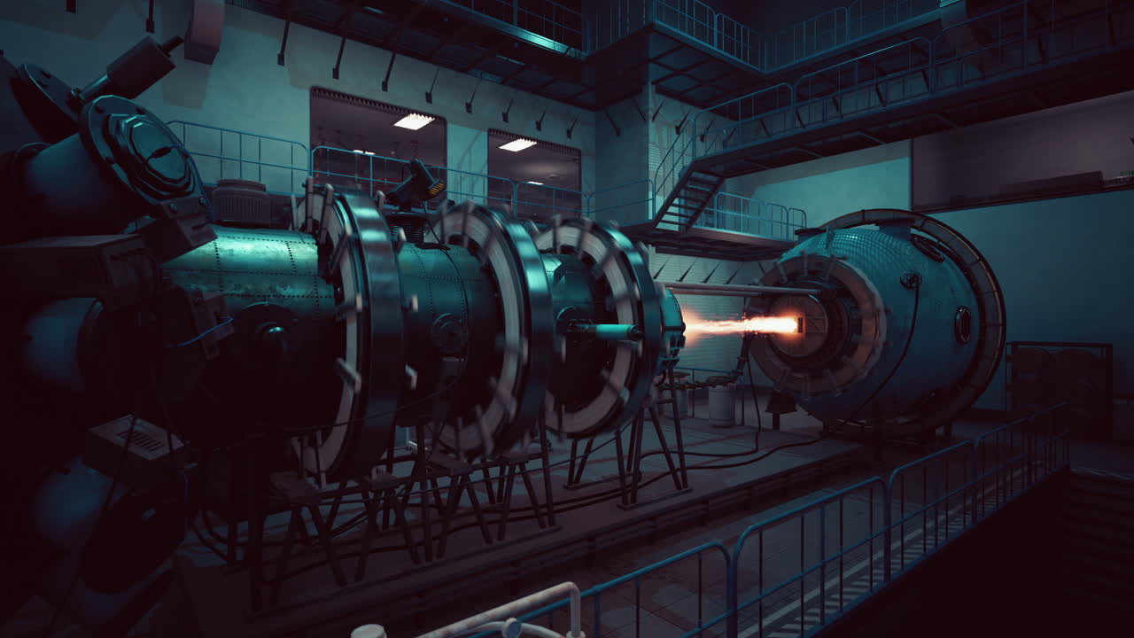 plasma eléctrico en un reactor futurista