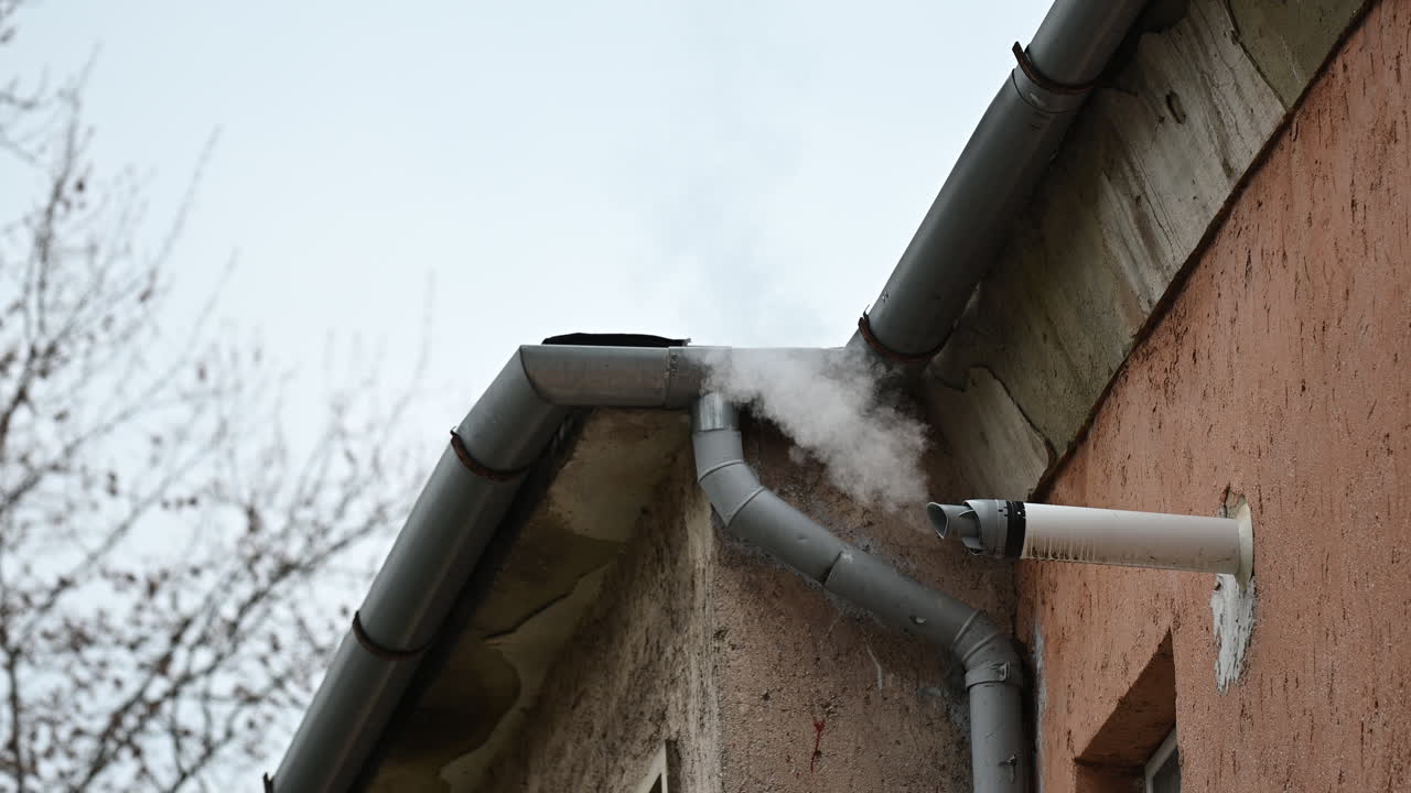 smoking chimney winter in Europe