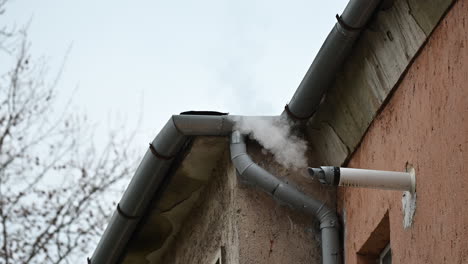 smoking chimney winter in europe