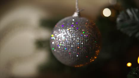 Silver Glitter Christmas Ornament