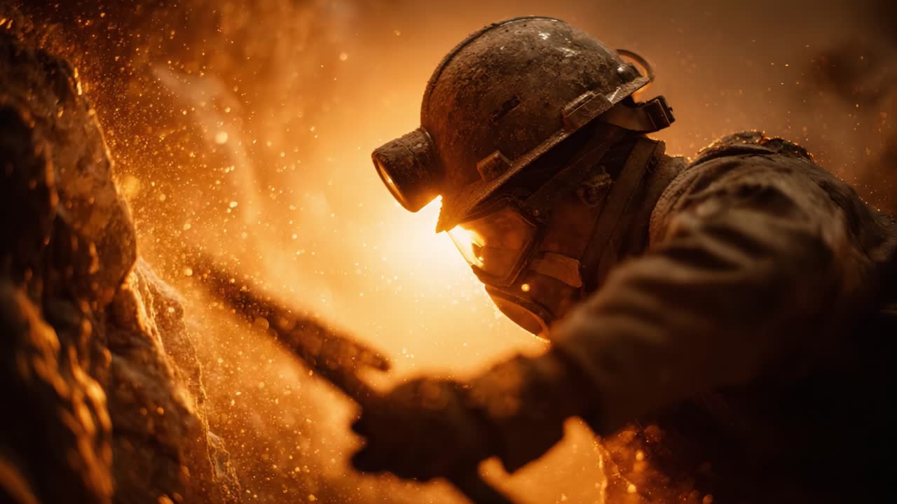 A Resilient Warrior in a Fiery Environment: A Gritty Depiction of a Soldier Battling Through Dust and Debris, Emphasizing Courage and Determination in Adverse Conditions