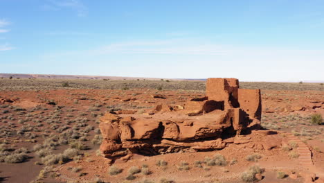 Aerial-orbit-around-Wukoki-Pueblo-ruins