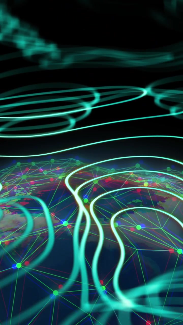 Animazione dell'elaborazione dati su una rete di connessioni