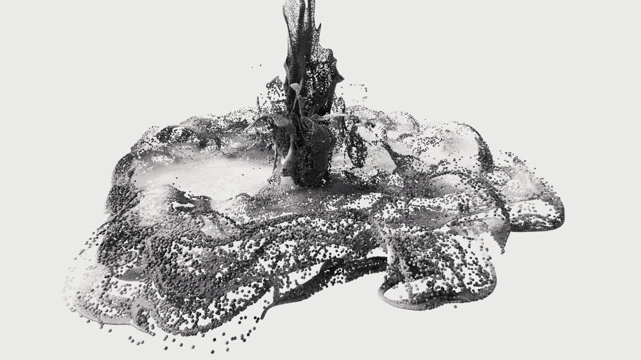 Abstract flowing wave particles background, 3d rendering.