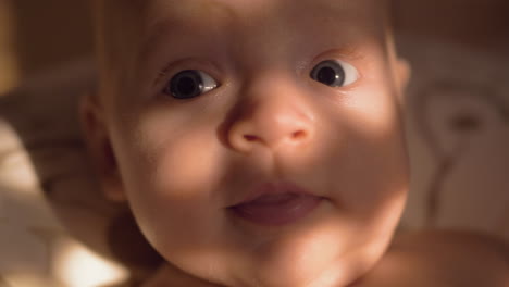 indoor portrait of smiling baby girl