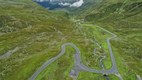 pass flüela in an aerial view