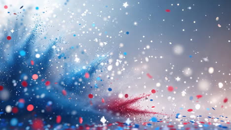 dynamic red and blue confetti explosion background