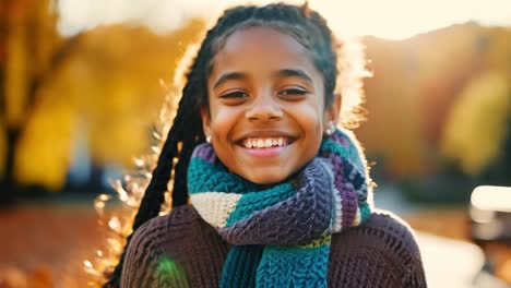 smiling girl in fall