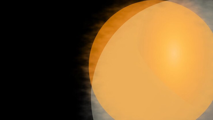 Abstract Glowing Golden Light Orb Pulsing Against Black Background