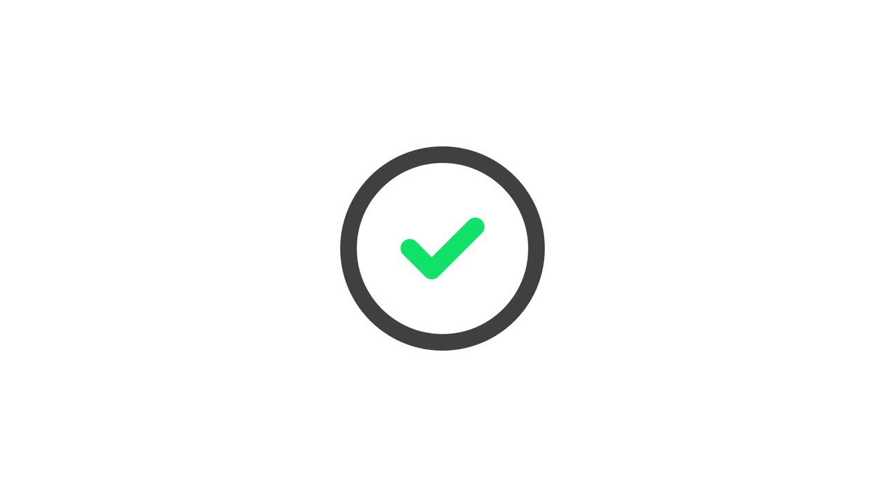 Animated Loading Circle with Green Checkmark on White Background