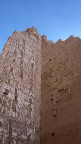 a view of an ancient building, low angle shot
