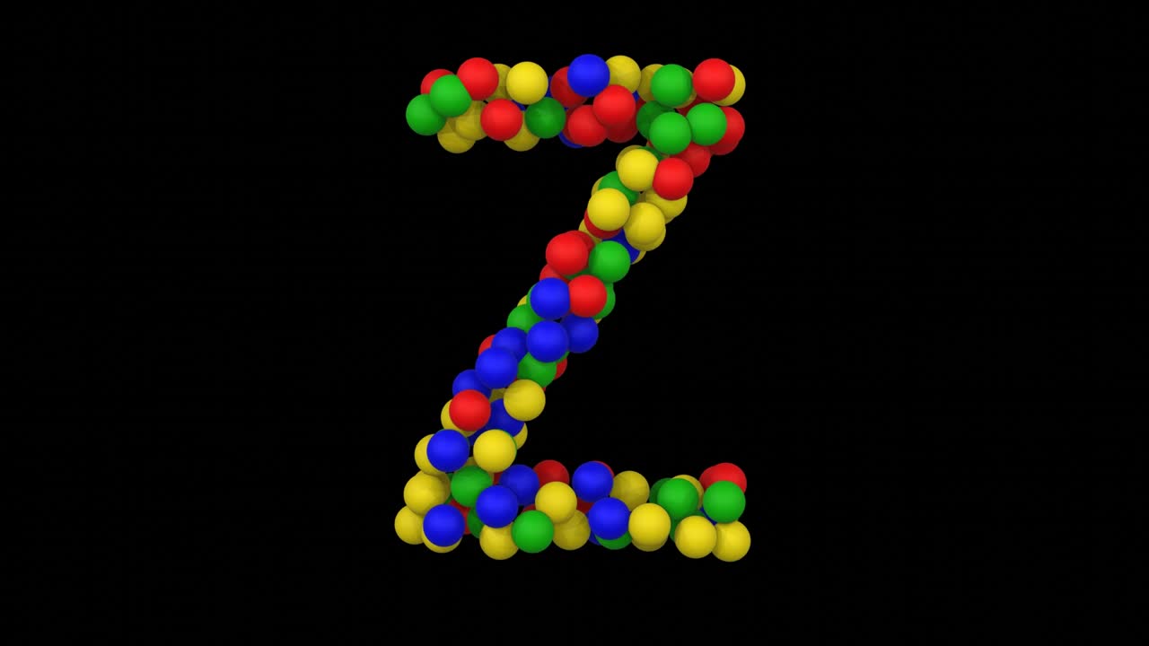 animación de juguete con letra de fuente de la letra z