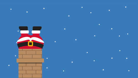 happy merry christmas santa claus in chimney