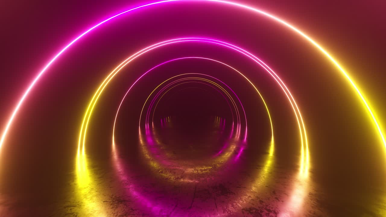 túnel de luz de neón