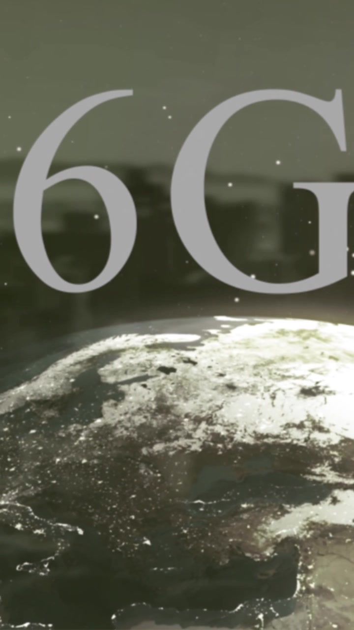 Animation af 6g-tekst over en globus og et bybillede i baggrunden.