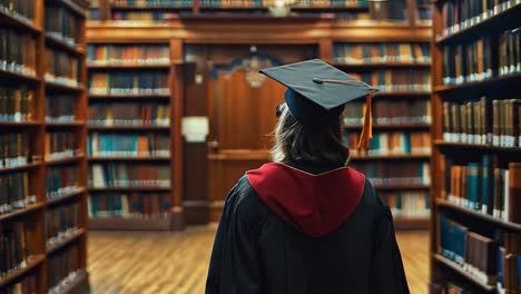 graduation in a library