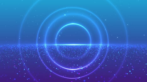 blue digital waves glowing particle flares as binary digits float upward for futuristic data