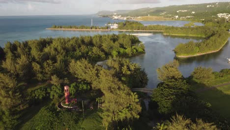 Tilt-down-drone-shot-of-American-Memorial-Park