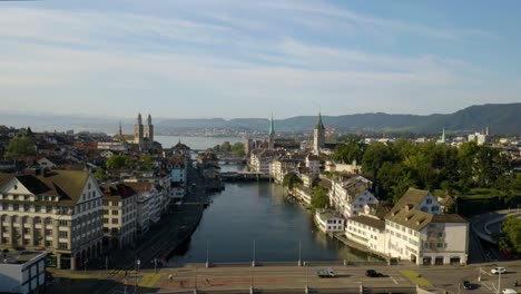 incredible aerial reveal of zurich, switzerland, the largest swiss city