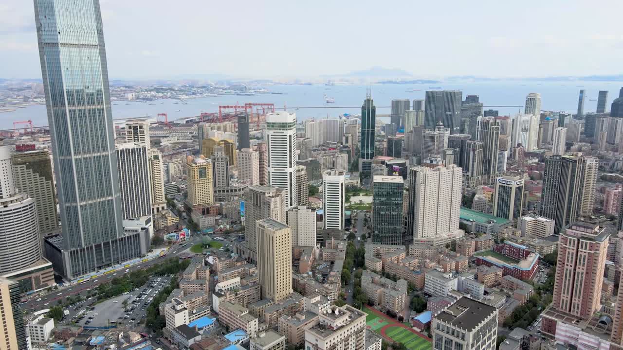 달리안 시내의 공중 촬영