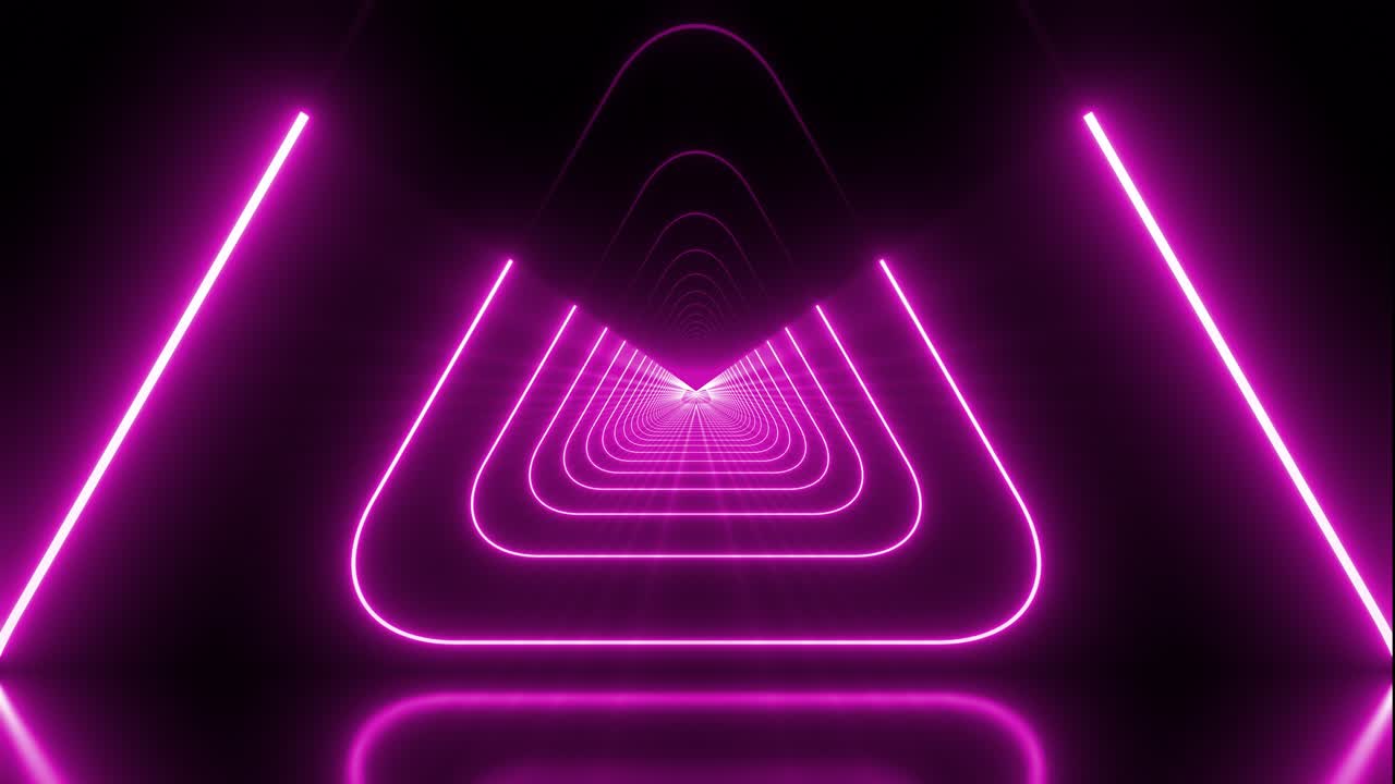 Tunnel del triangolo rosa al neon