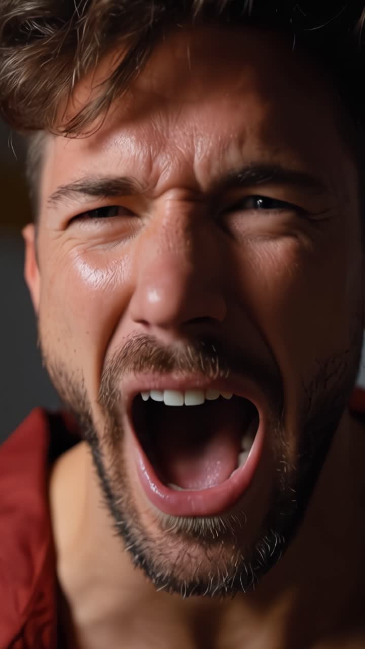 Emotional Expressions: A Journey from Intense Rage to Calm Reflection Captured in Two Frames of a Human Face With Distinct Emotion and Detail