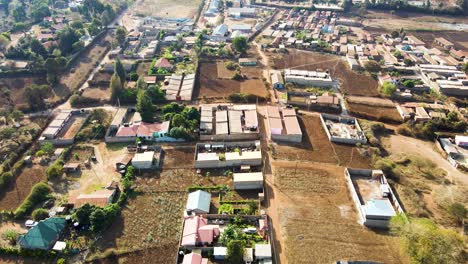 aerial drone view of rural kenya settlement