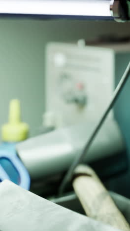 close-up of a desk lamp in a nail salon