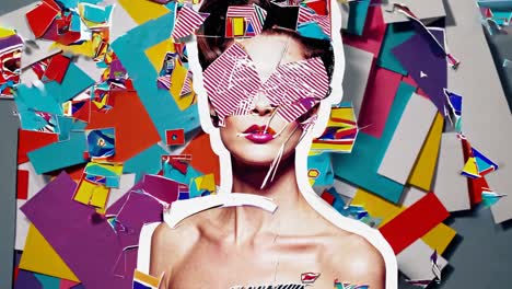 colorful collage portrait of a woman