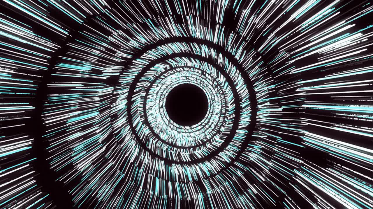 Abstract Tunnel futuristico con linee luminose