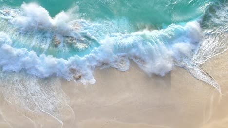 waves crashing on a tropical beach