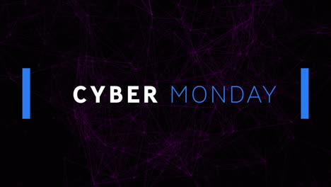 animation von cyber monday-verkaufstext über netzwerke von verbindungen