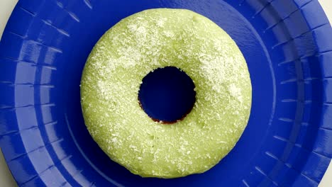 el donut está vidriado de cerca, con un bucle sin costuras.