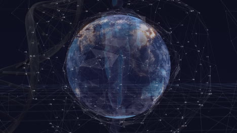 animation of globe over data processing