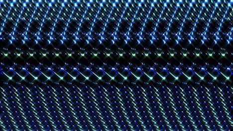 las líneas brillantes brillantes establecen un movimiento de onda azul, colorido, sobre un fondo negro