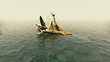 ramas y troncos de árboles muertos en el mar
