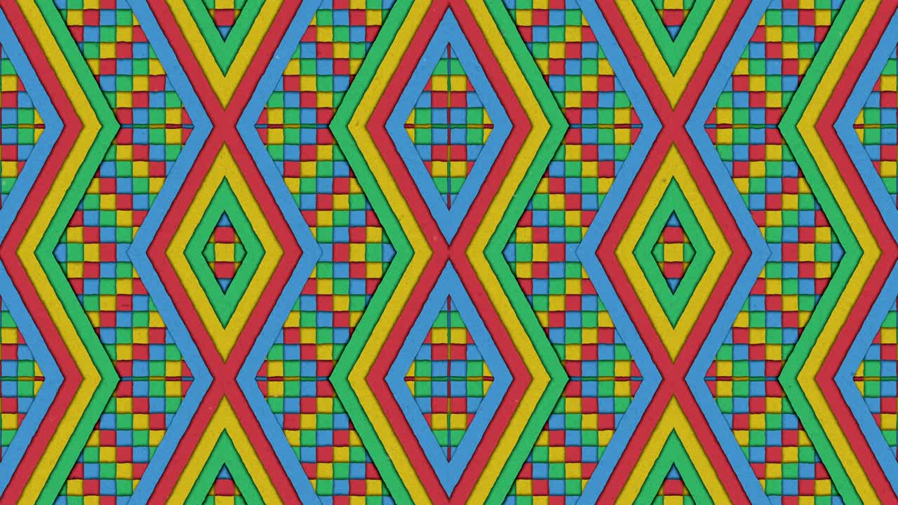 formas caleidoscópicas rayas y cuadrados colorido fondo de bucle sin costuras