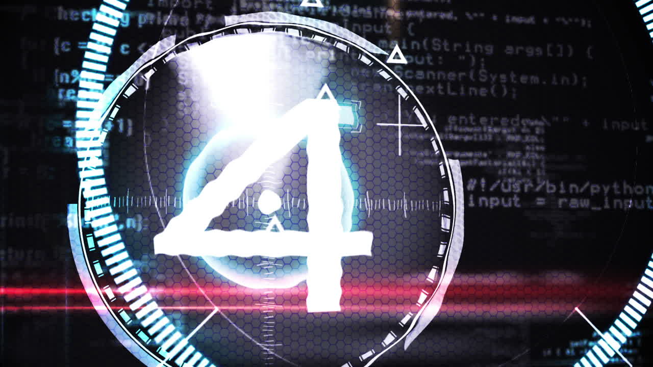 cuenta atrás de diez a uno en estilo tecnológico