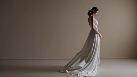 woman in a beautiful white wedding dress